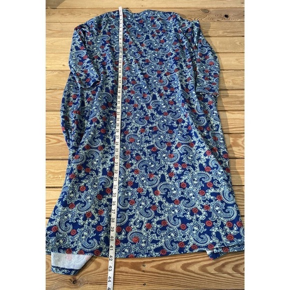 LulaRoe Paisley Sarah Cardigan Size Small Women’s Blue Open Front - Picture 5 of 7